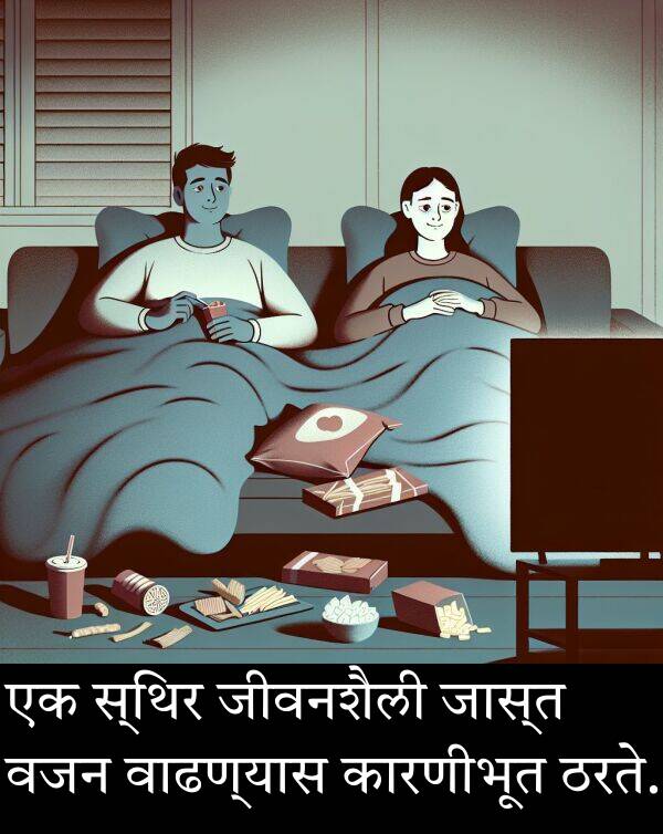 वजन: एक स्थिर जीवनशैली जास्त वजन वाढण्यास कारणीभूत ठरते.