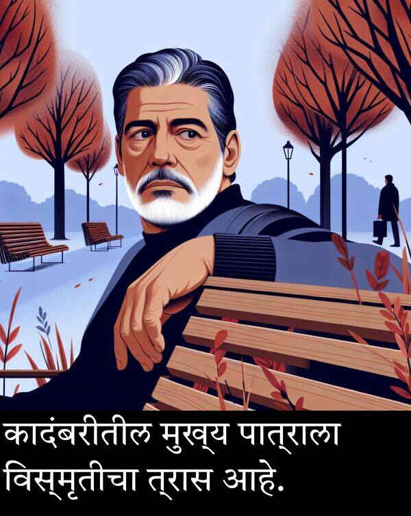 मुख्य: कादंबरीतील मुख्य पात्राला विस्मृतीचा त्रास आहे.