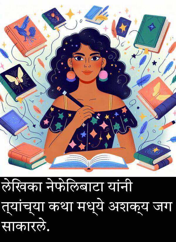 लेखिका: लेखिका नेफेलिबाटा यांनी त्यांच्या कथा मध्ये अशक्य जग साकारले.