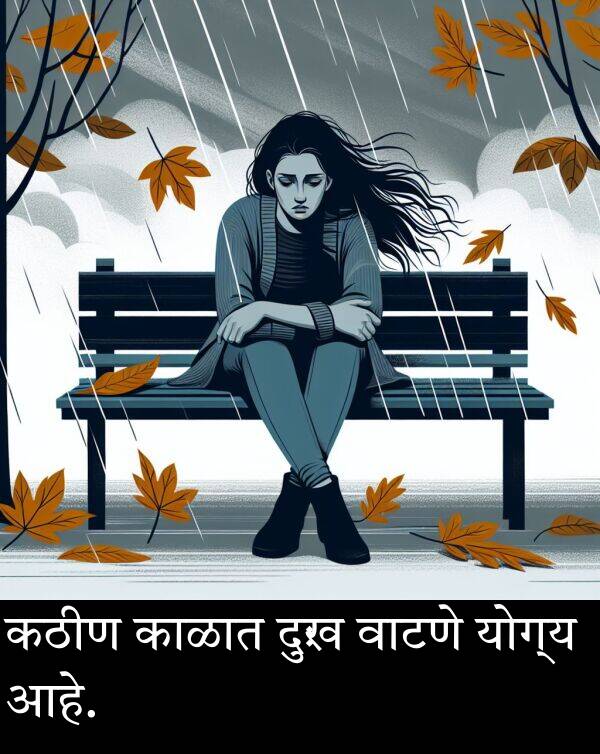 वाटणे: कठीण काळात दुःख वाटणे योग्य आहे.