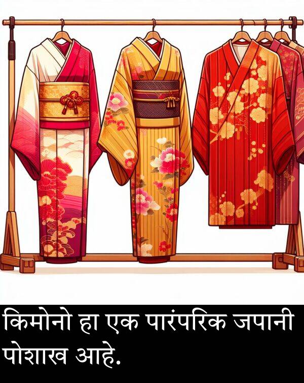 किमोनो: किमोनो हा एक पारंपरिक जपानी पोशाख आहे.