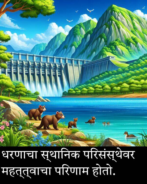 महत्त्वाचा: धरणाचा स्थानिक परिसंस्थेवर महत्त्वाचा परिणाम होतो.