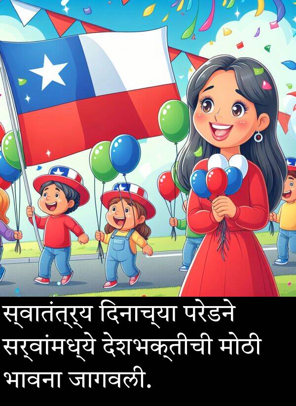 दिनाच्या: स्वातंत्र्य दिनाच्या परेडने सर्वांमध्ये देशभक्तीची मोठी भावना जागवली.