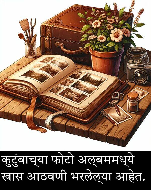 आठवणी: कुटुंबाच्या फोटो अल्बममध्ये खास आठवणी भरलेल्या आहेत.