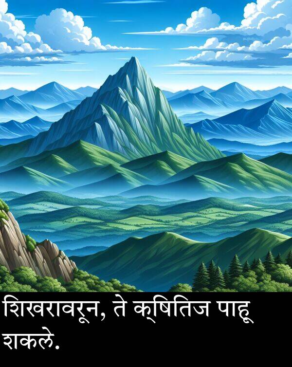 शकले: शिखरावरून, ते क्षितिज पाहू शकले.