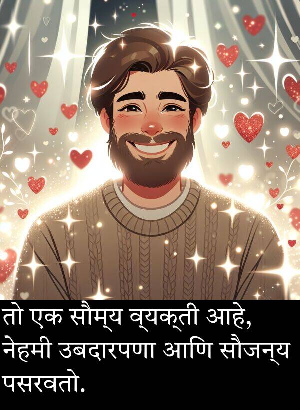 उबदारपणा: तो एक सौम्य व्यक्ती आहे, नेहमी उबदारपणा आणि सौजन्य पसरवतो.