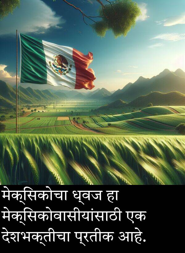 ध्वज: मेक्सिकोचा ध्वज हा मेक्सिकोवासीयांसाठी एक देशभक्तीचा प्रतीक आहे.