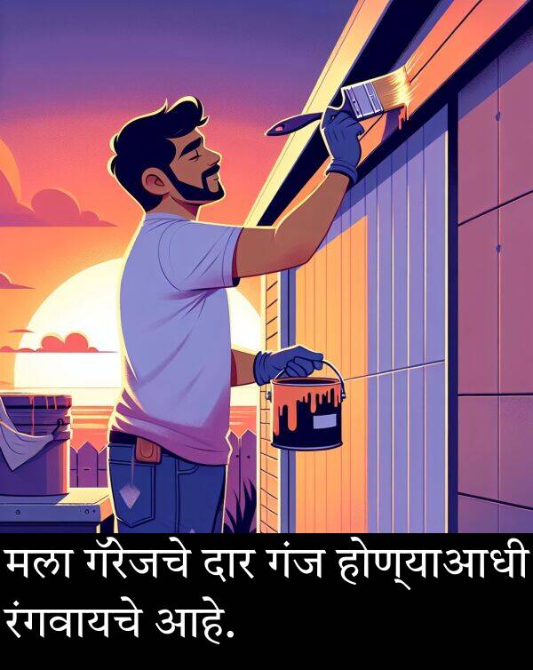 दार: मला गॅरेजचे दार गंज होण्याआधी रंगवायचे आहे.