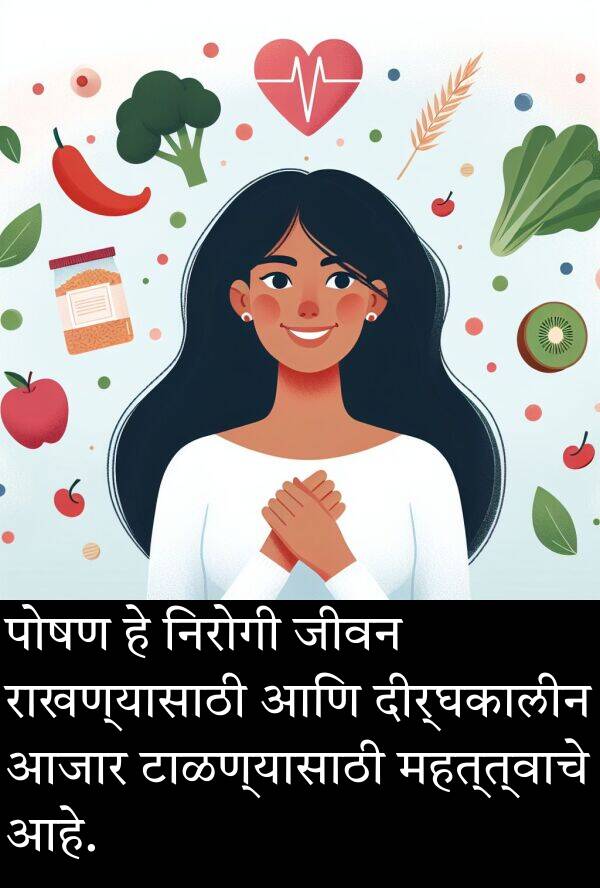 राखण्यासाठी: पोषण हे निरोगी जीवन राखण्यासाठी आणि दीर्घकालीन आजार टाळण्यासाठी महत्त्वाचे आहे.