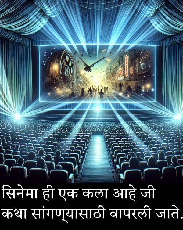 कथा: सिनेमा ही एक कला आहे जी कथा सांगण्यासाठी वापरली जाते.