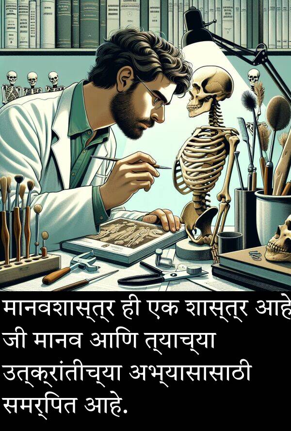 शास्त्र: मानवशास्त्र ही एक शास्त्र आहे जी मानव आणि त्याच्या उत्क्रांतीच्या अभ्यासासाठी समर्पित आहे.