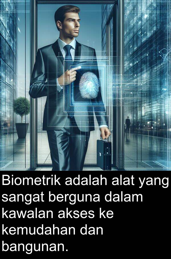 kemudahan: Biometrik adalah alat yang sangat berguna dalam kawalan akses ke kemudahan dan bangunan.