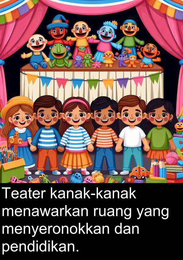 ruang: Teater kanak-kanak menawarkan ruang yang menyeronokkan dan pendidikan.