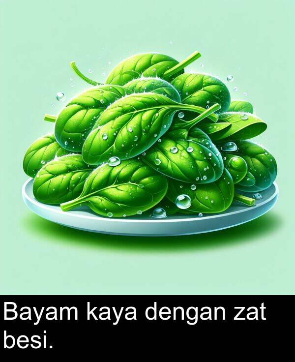 zat: Bayam kaya dengan zat besi.