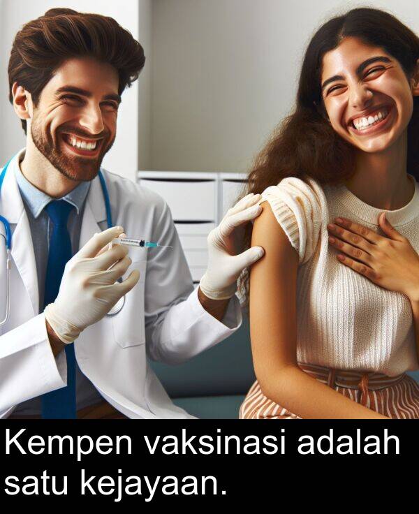 adalah: Kempen vaksinasi adalah satu kejayaan.