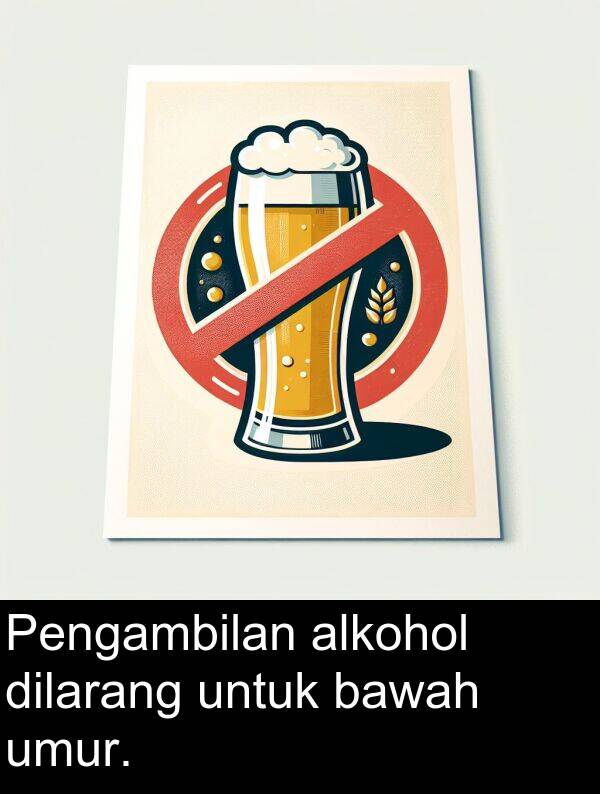 bawah: Pengambilan alkohol dilarang untuk bawah umur.