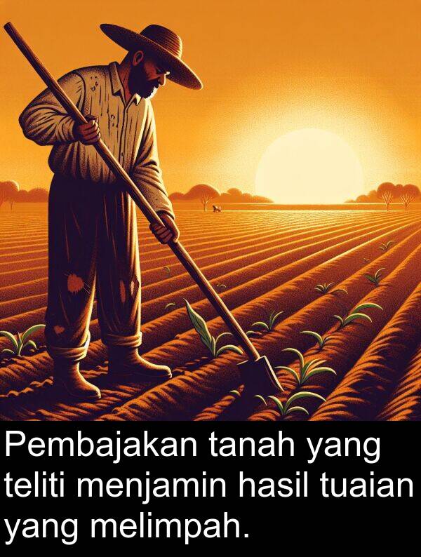 tanah: Pembajakan tanah yang teliti menjamin hasil tuaian yang melimpah.