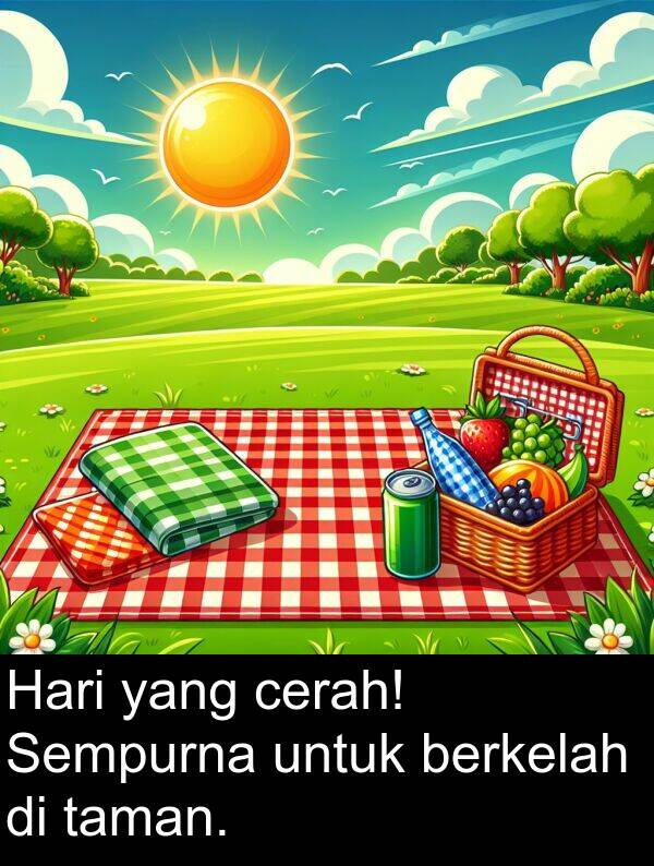 berkelah: Hari yang cerah! Sempurna untuk berkelah di taman.