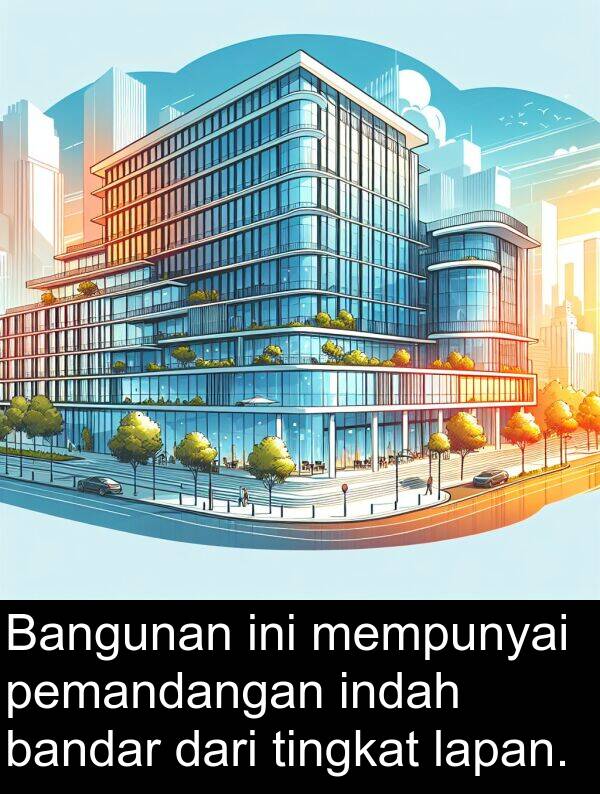 tingkat: Bangunan ini mempunyai pemandangan indah bandar dari tingkat lapan.