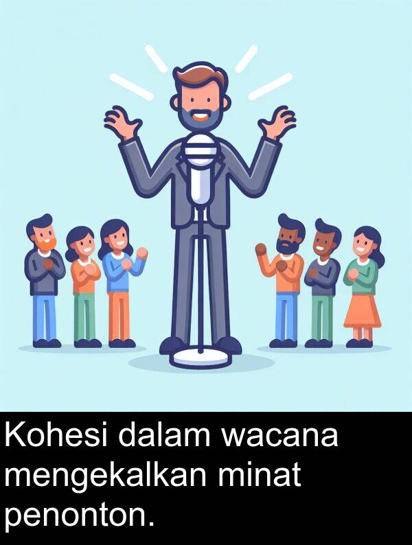 wacana: Kohesi dalam wacana mengekalkan minat penonton.