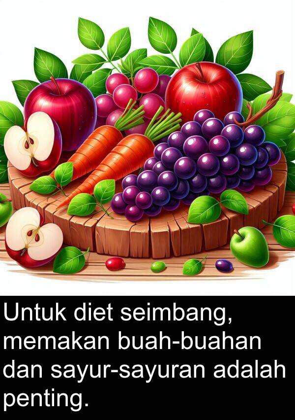 seimbang: Untuk diet seimbang, memakan buah-buahan dan sayur-sayuran adalah penting.