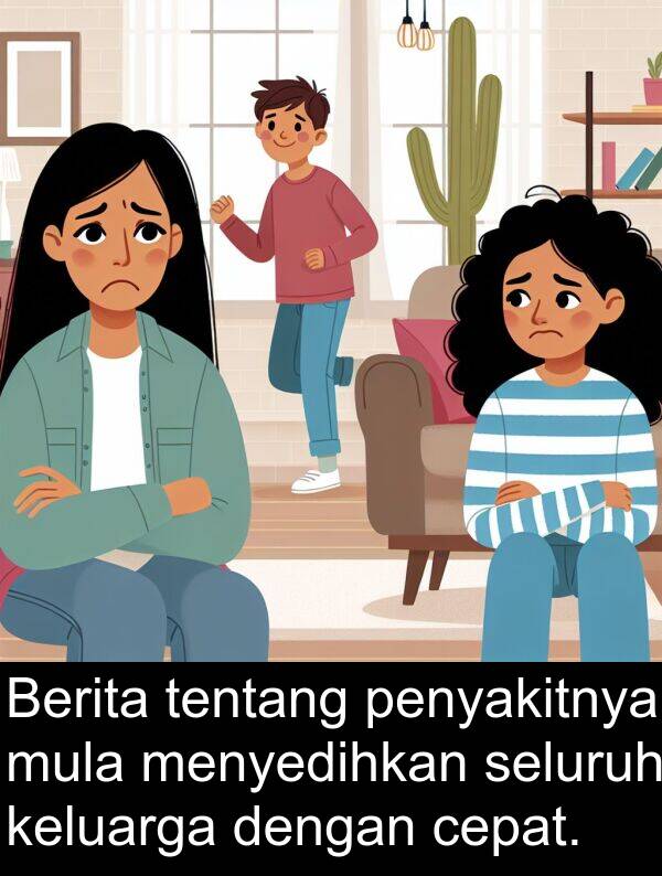 seluruh: Berita tentang penyakitnya mula menyedihkan seluruh keluarga dengan cepat.