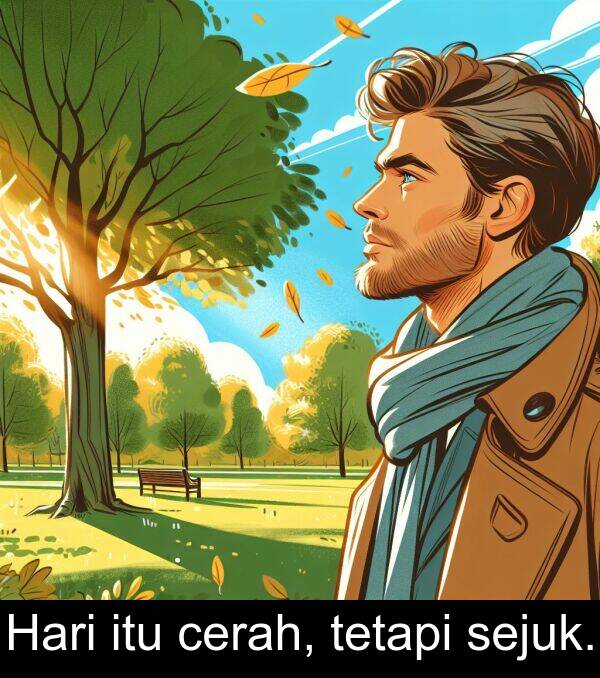 itu: Hari itu cerah, tetapi sejuk.