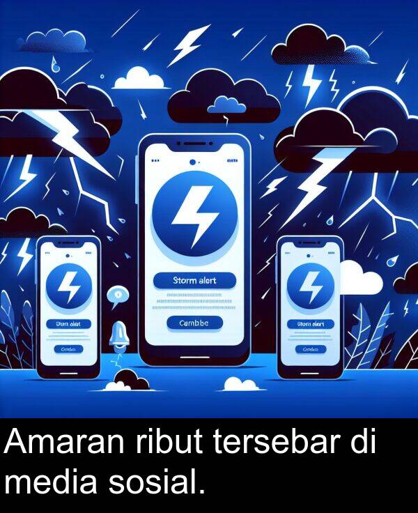 tersebar: Amaran ribut tersebar di media sosial.