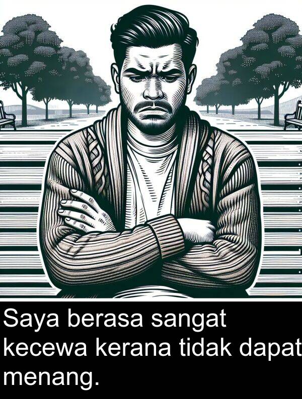 kecewa: Saya berasa sangat kecewa kerana tidak dapat menang.