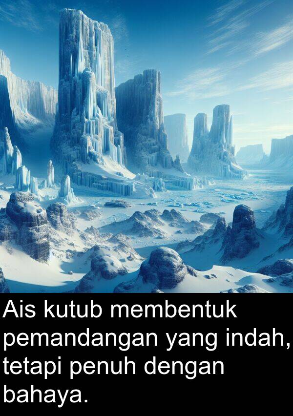 bahaya: Ais kutub membentuk pemandangan yang indah, tetapi penuh dengan bahaya.