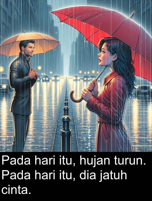 dia: Pada hari itu, hujan turun. Pada hari itu, dia jatuh cinta.