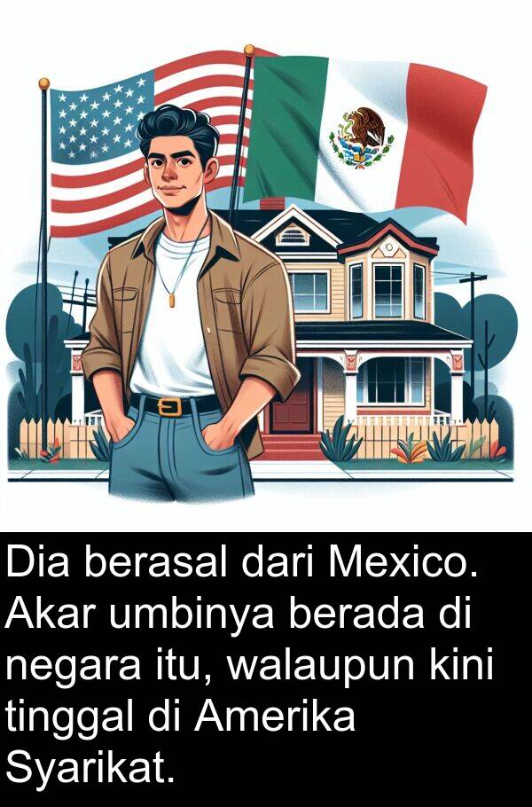 kini: Dia berasal dari Mexico. Akar umbinya berada di negara itu, walaupun kini tinggal di Amerika Syarikat.