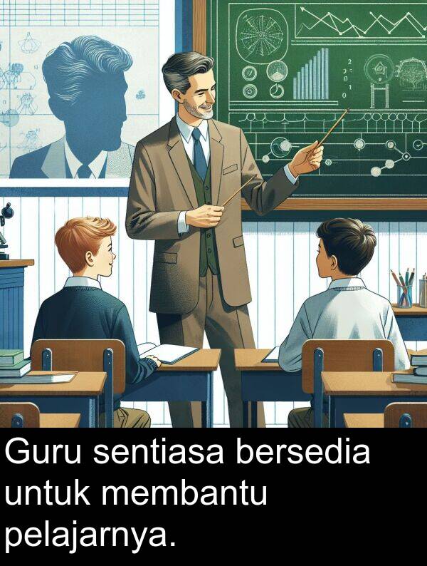 bersedia: Guru sentiasa bersedia untuk membantu pelajarnya.