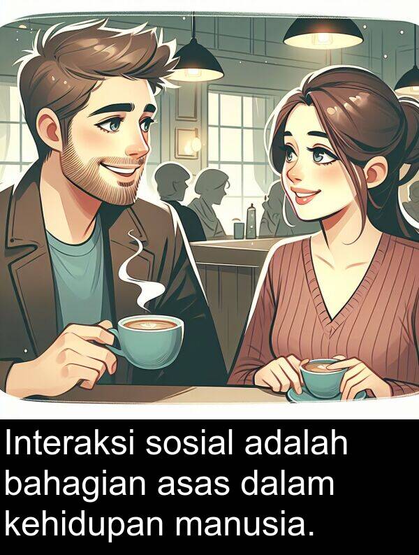 bahagian: Interaksi sosial adalah bahagian asas dalam kehidupan manusia.