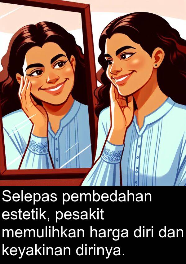 memulihkan: Selepas pembedahan estetik, pesakit memulihkan harga diri dan keyakinan dirinya.