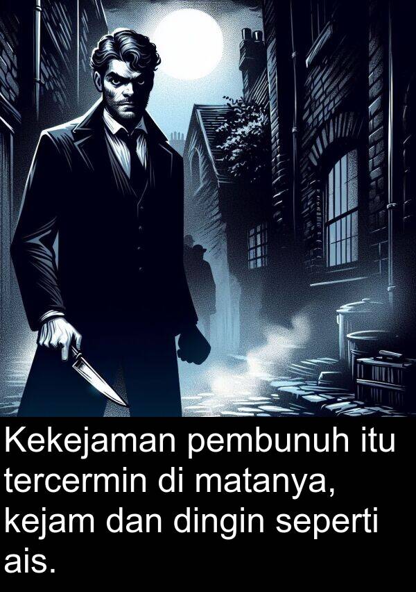 kejam: Kekejaman pembunuh itu tercermin di matanya, kejam dan dingin seperti ais.