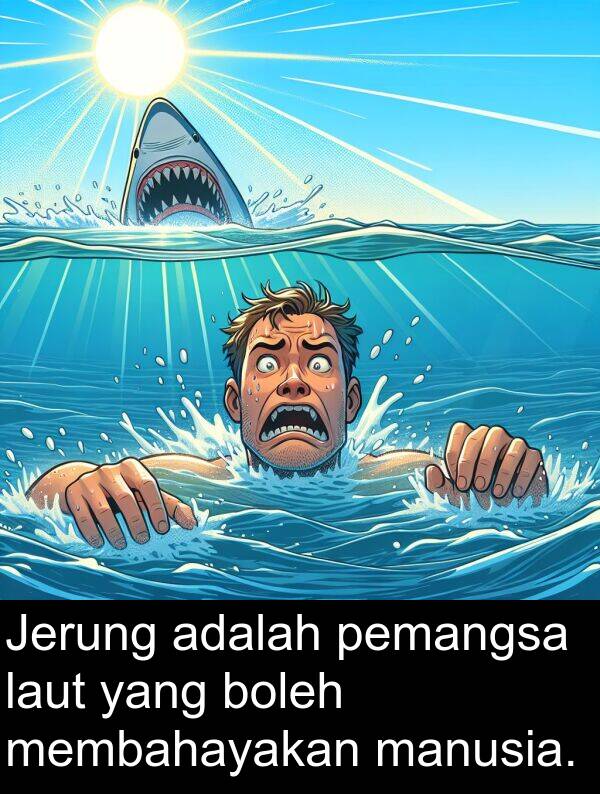 boleh: Jerung adalah pemangsa laut yang boleh membahayakan manusia.