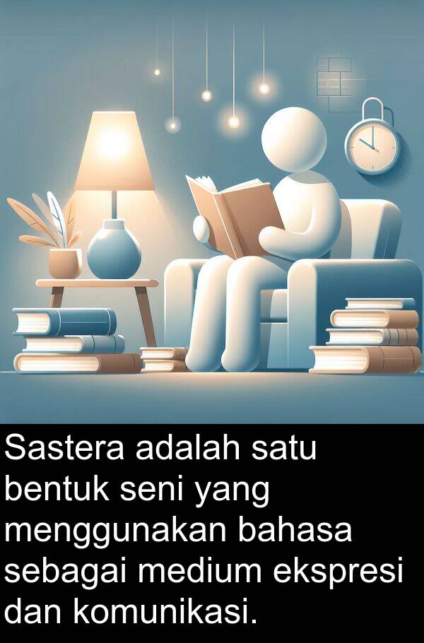 komunikasi: Sastera adalah satu bentuk seni yang menggunakan bahasa sebagai medium ekspresi dan komunikasi.