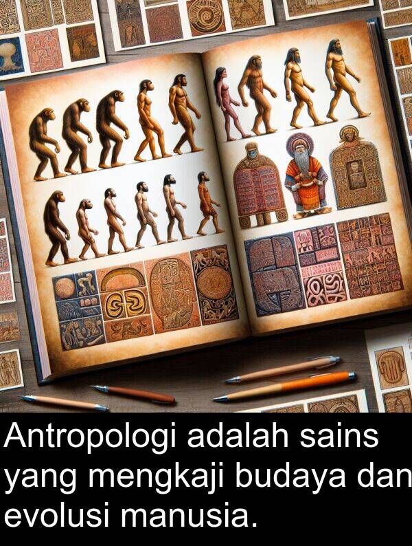mengkaji: Antropologi adalah sains yang mengkaji budaya dan evolusi manusia.