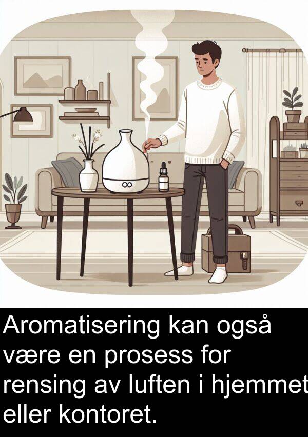 også: Aromatisering kan også være en prosess for rensing av luften i hjemmet eller kontoret.