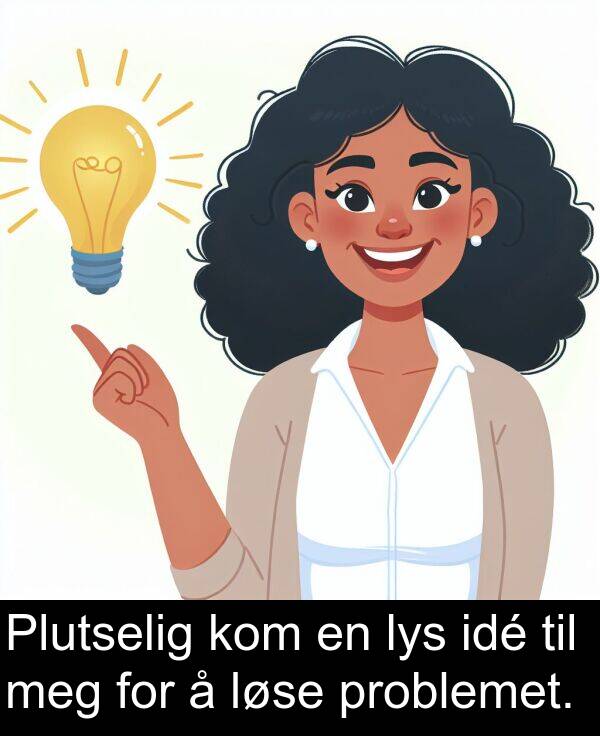 kom: Plutselig kom en lys idé til meg for å løse problemet.