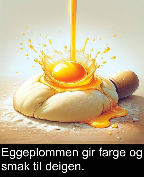 gir: Eggeplommen gir farge og smak til deigen.