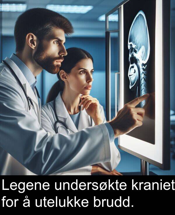 undersøkte: Legene undersøkte kraniet for å utelukke brudd.