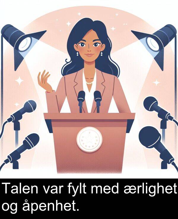 med: Talen var fylt med ærlighet og åpenhet.