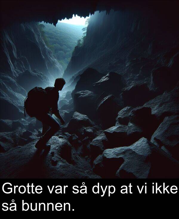 dyp: Grotte var så dyp at vi ikke så bunnen.