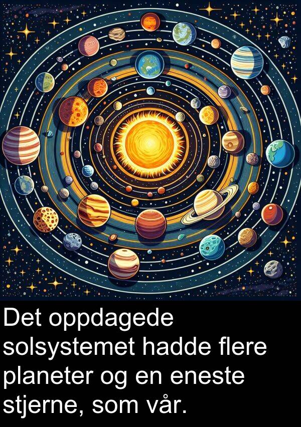 oppdagede: Det oppdagede solsystemet hadde flere planeter og en eneste stjerne, som vår.