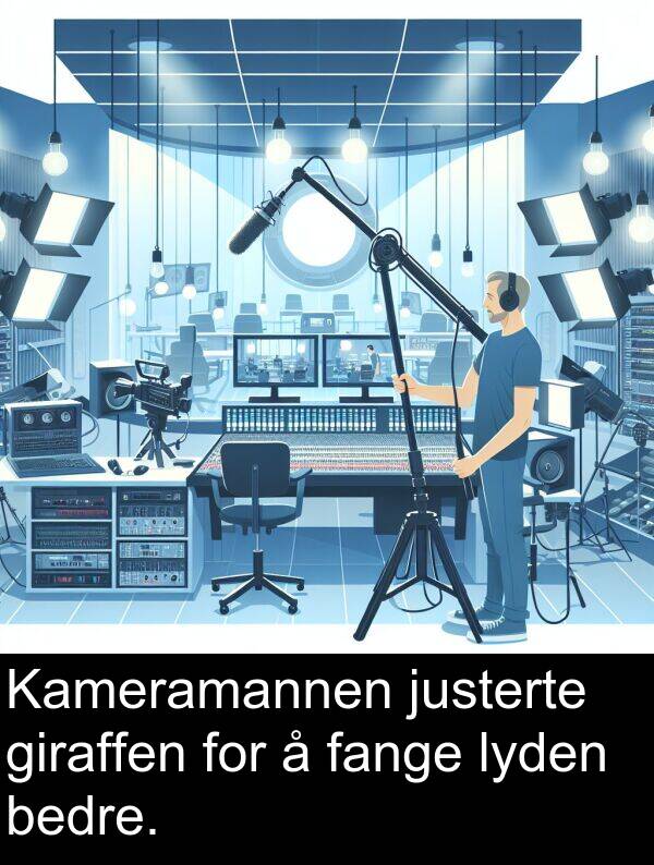 fange: Kameramannen justerte giraffen for å fange lyden bedre.