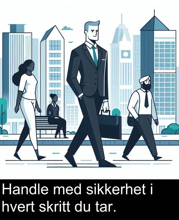 hvert: Handle med sikkerhet i hvert skritt du tar.