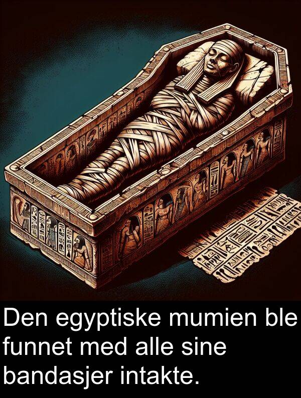 bandasjer: Den egyptiske mumien ble funnet med alle sine bandasjer intakte.