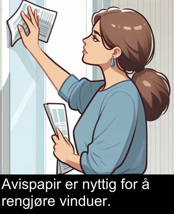 rengjøre: Avispapir er nyttig for å rengjøre vinduer.
